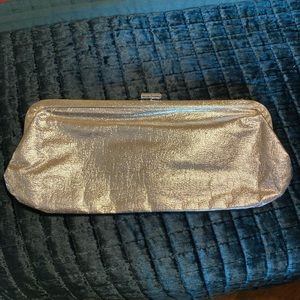 Vintage metallic silver clutch